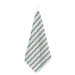 Red And Blue DNA Pattern Print Hand Towel