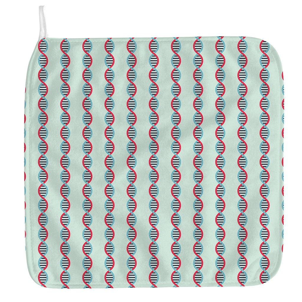 Red And Blue DNA Pattern Print Hand Towel