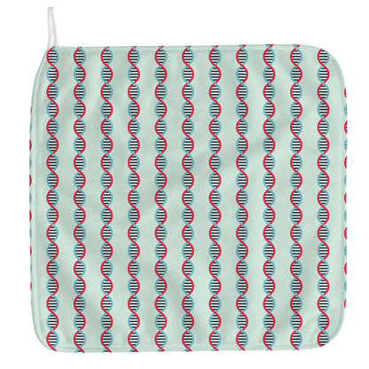 Red And Blue DNA Pattern Print Hand Towel