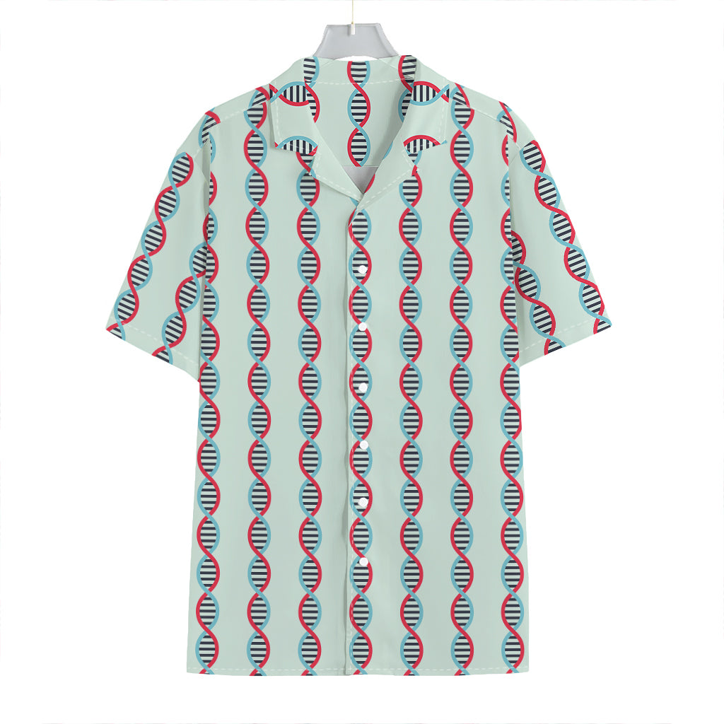 Red And Blue DNA Pattern Print Hawaiian Shirt