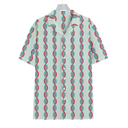 Red And Blue DNA Pattern Print Hawaiian Shirt