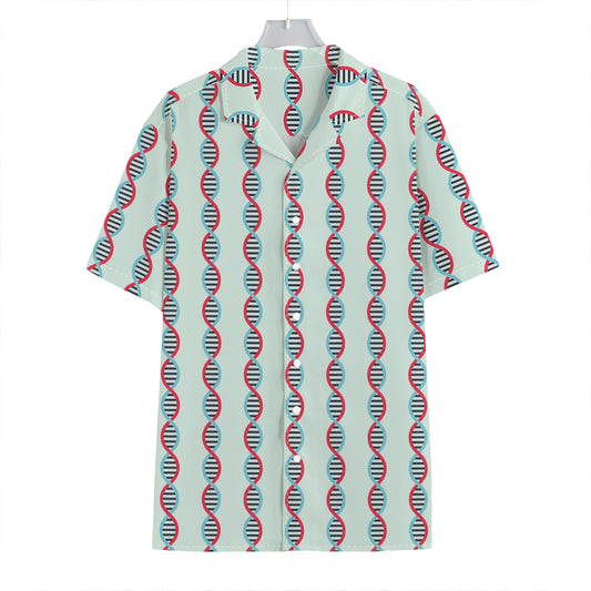 Red And Blue DNA Pattern Print Hawaiian Shirt