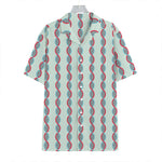 Red And Blue DNA Pattern Print Hawaiian Shirt