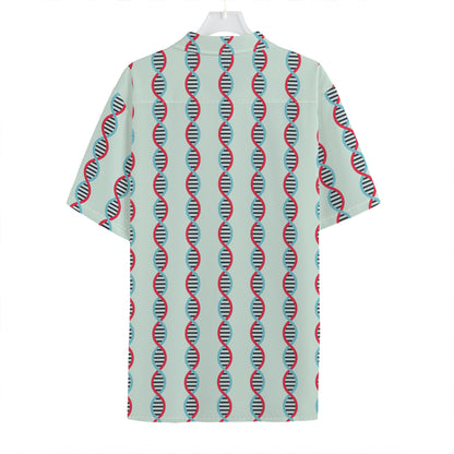 Red And Blue DNA Pattern Print Hawaiian Shirt