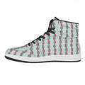 Red And Blue DNA Pattern Print High Top Leather Sneakers