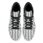 Red And Blue DNA Pattern Print High Top Leather Sneakers