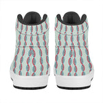 Red And Blue DNA Pattern Print High Top Leather Sneakers