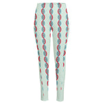 Red And Blue DNA Pattern Print High-Waisted Pocket Leggings
