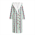 Red And Blue DNA Pattern Print Hooded Bathrobe