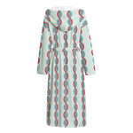 Red And Blue DNA Pattern Print Hooded Bathrobe