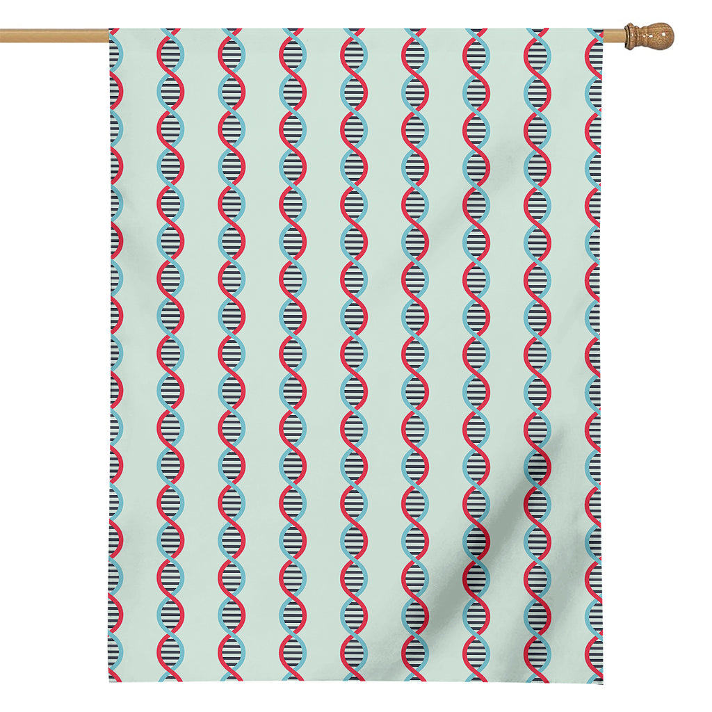 Red And Blue DNA Pattern Print House Flag