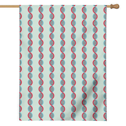 Red And Blue DNA Pattern Print House Flag