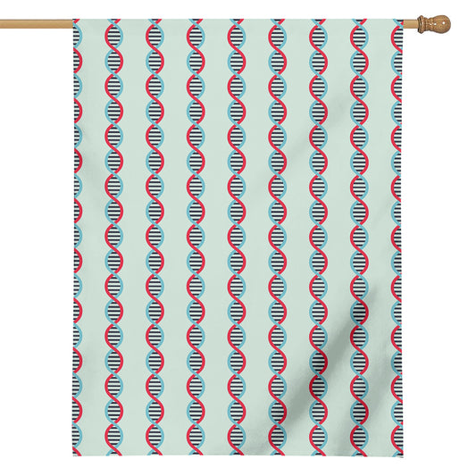 Red And Blue DNA Pattern Print House Flag