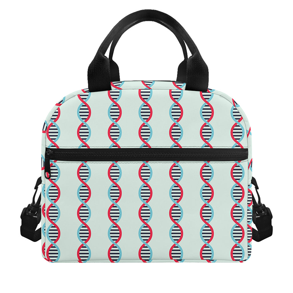 Red And Blue DNA Pattern Print Insulated Lunch Bag