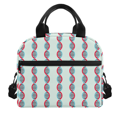 Red And Blue DNA Pattern Print Insulated Lunch Bag