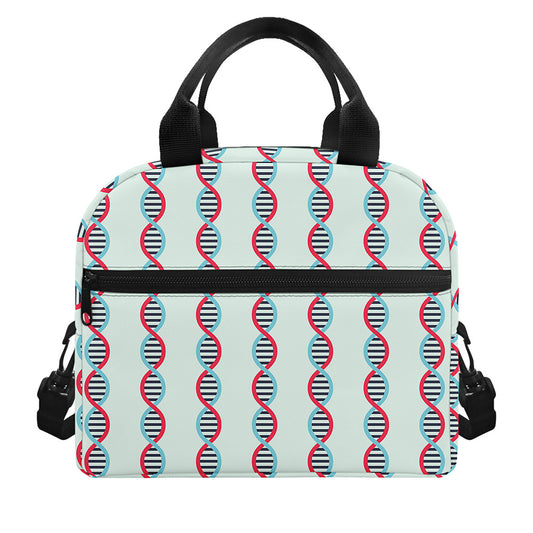 Red And Blue DNA Pattern Print Insulated Lunch Bag
