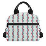 Red And Blue DNA Pattern Print Insulated Lunch Bag