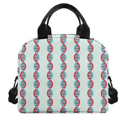 Red And Blue DNA Pattern Print Insulated Lunch Bag