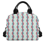 Red And Blue DNA Pattern Print Insulated Lunch Bag