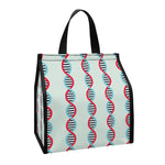 Red And Blue DNA Pattern Print Insulated Lunch Tote