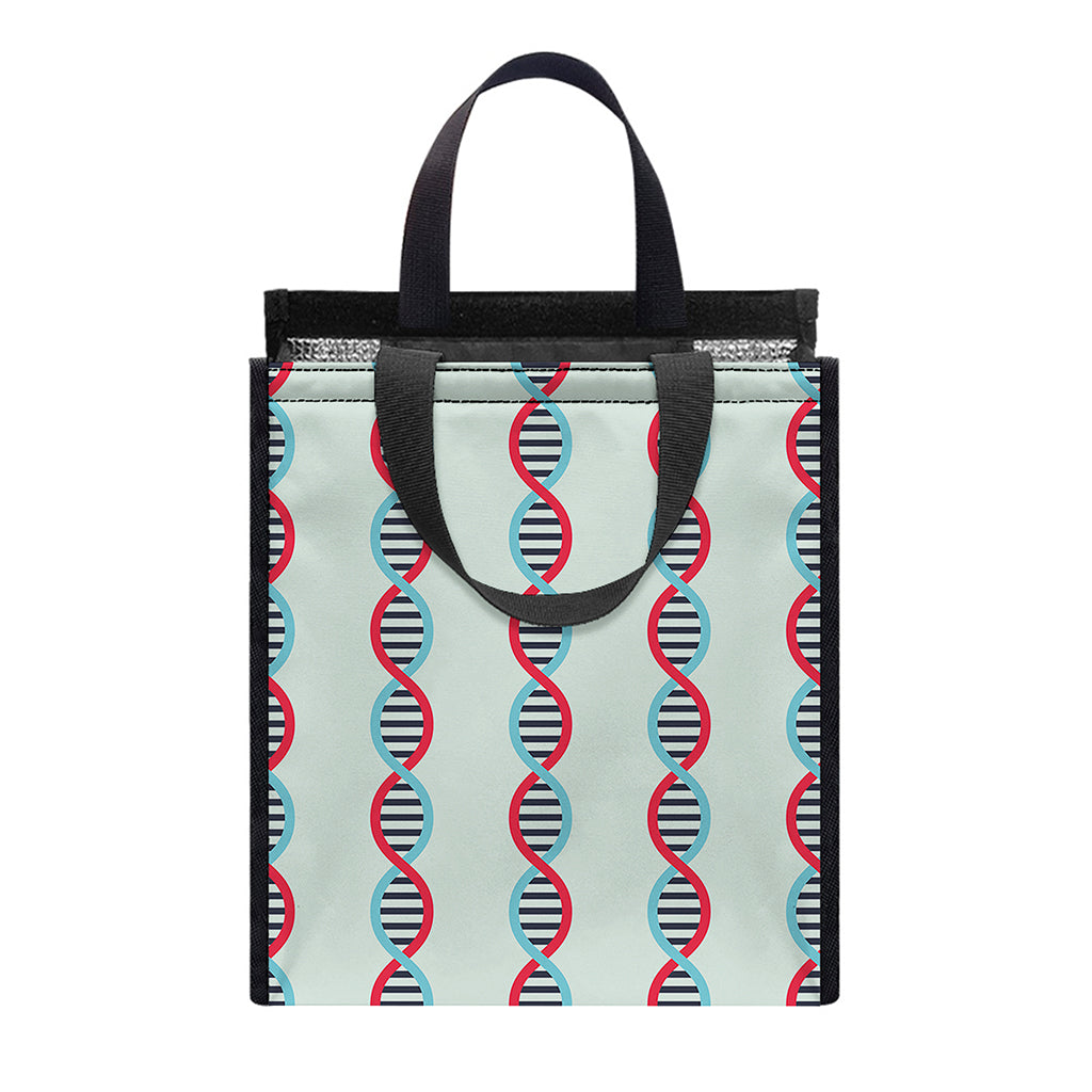 Red And Blue DNA Pattern Print Insulated Lunch Tote