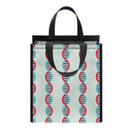 Red And Blue DNA Pattern Print Insulated Lunch Tote