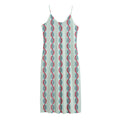 Red And Blue DNA Pattern Print Jersey Midi Cami Dress