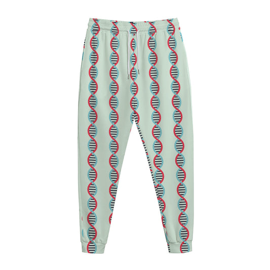 Red And Blue DNA Pattern Print Jogger Pants