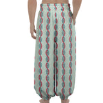 Red And Blue DNA Pattern Print Lantern Pants
