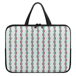 Red And Blue DNA Pattern Print Laptop Sleeve With Handle