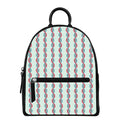 Red And Blue DNA Pattern Print Leather Backpack