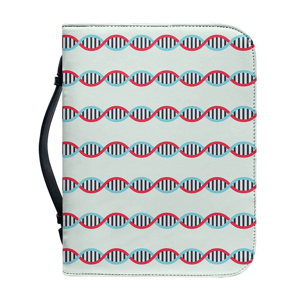 Red And Blue DNA Pattern Print Leather Bible Cover