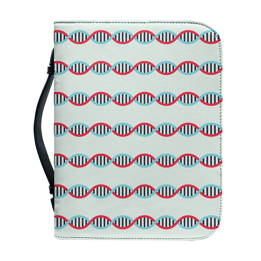 Red And Blue DNA Pattern Print Leather Bible Cover