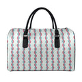 Red And Blue DNA Pattern Print Leather Duffel Bag