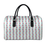 Red And Blue DNA Pattern Print Leather Duffle Bag