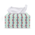 Red And Blue DNA Pattern Print Leather Tissue Box Cover