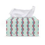 Red And Blue DNA Pattern Print Leather Tissue Box Cover