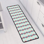 Red And Blue DNA Pattern Print Long Kitchen Mat
