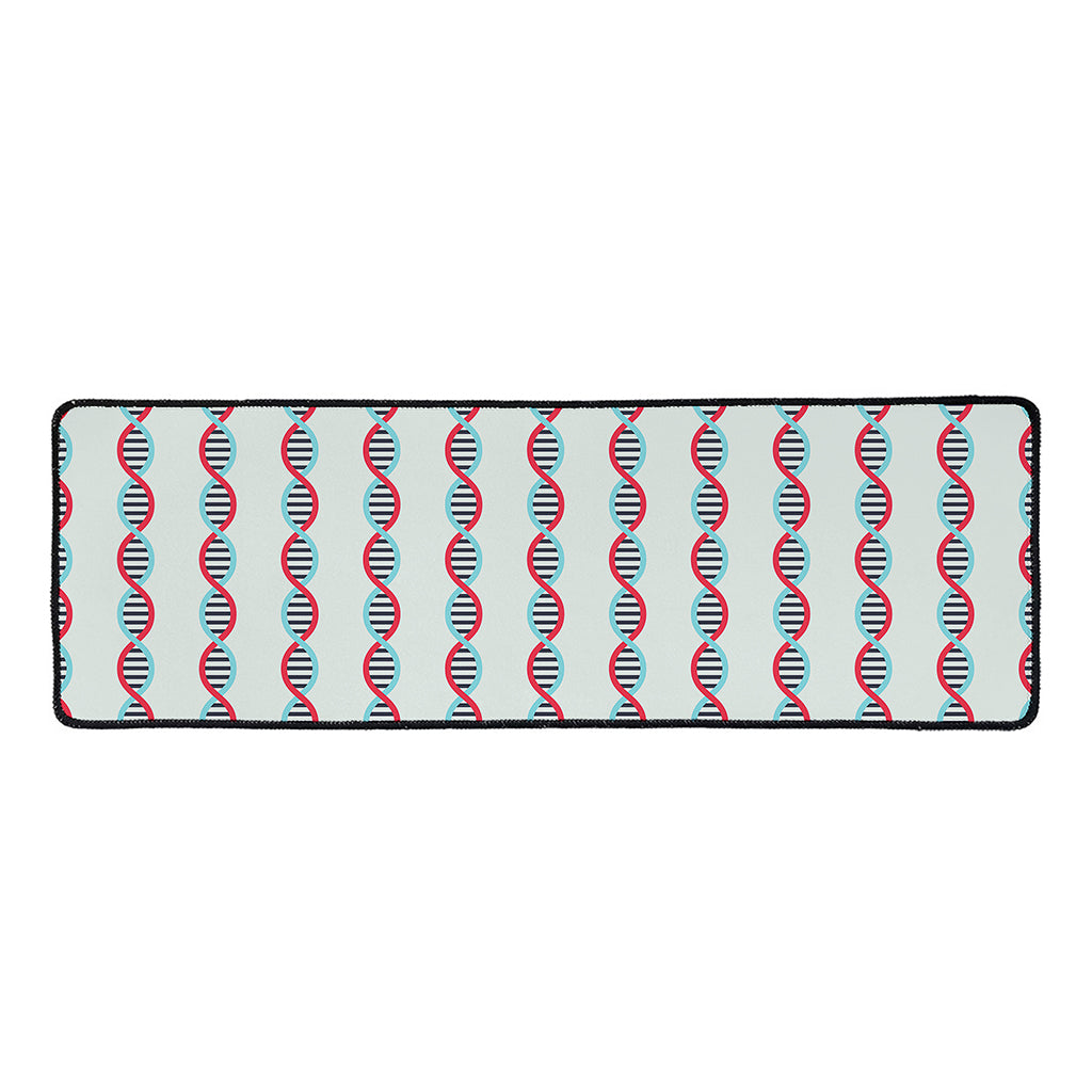 Red And Blue DNA Pattern Print Long Kitchen Mat