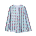 Red And Blue DNA Pattern Print Long Sleeve Short Coat