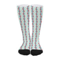 Red And Blue DNA Pattern Print Long Socks
