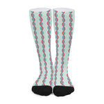 Red And Blue DNA Pattern Print Long Socks