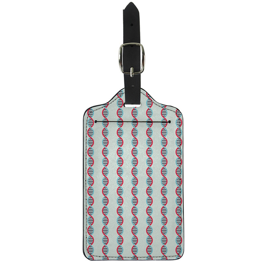 Red And Blue DNA Pattern Print Luggage Tag