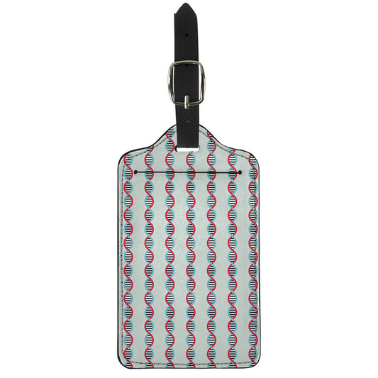 Red And Blue DNA Pattern Print Luggage Tag