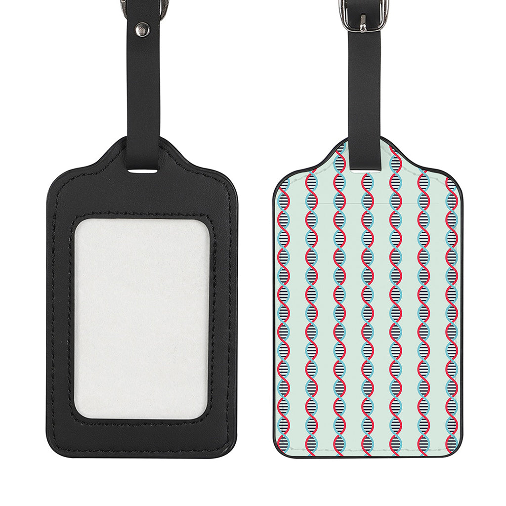 Red And Blue DNA Pattern Print Luggage Tag