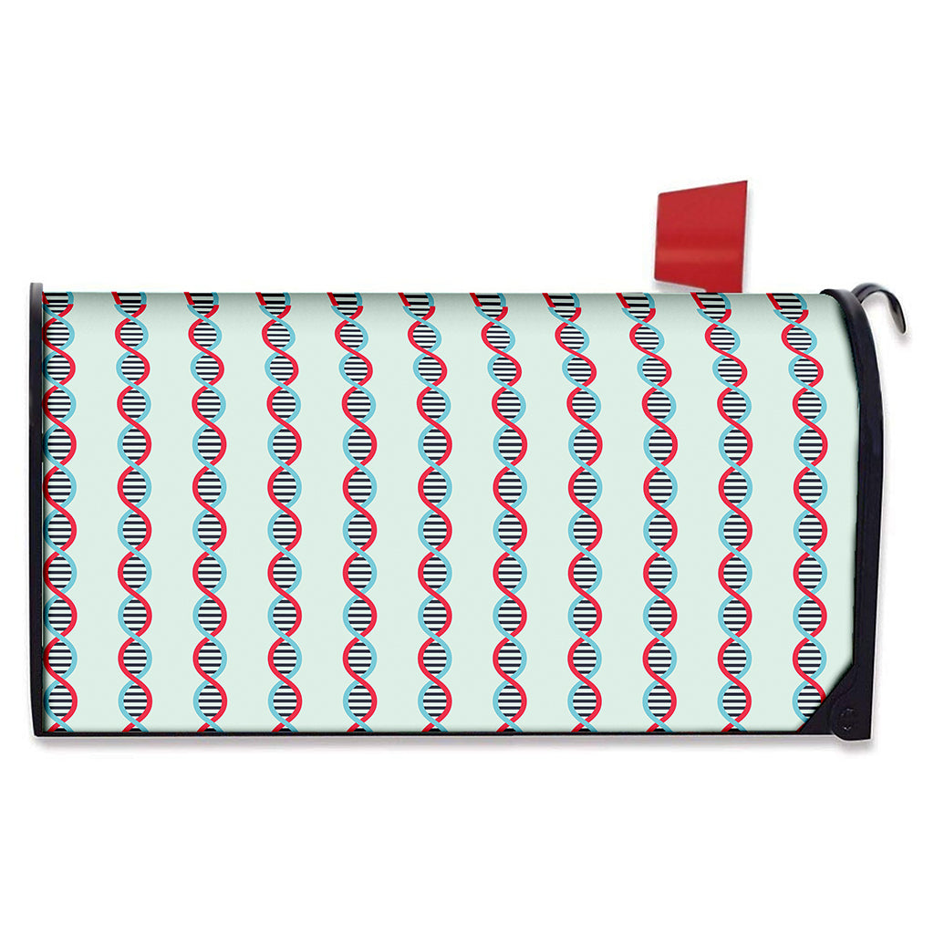 Red And Blue DNA Pattern Print Mailbox Cover