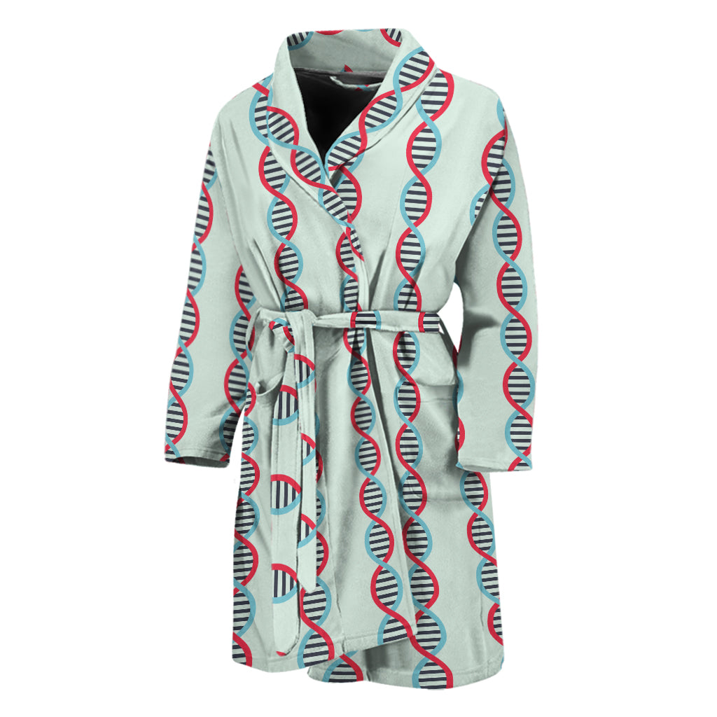 Red And Blue DNA Pattern Print Men's Bathrobe