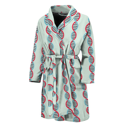 Red And Blue DNA Pattern Print Men's Bathrobe