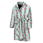 Red And Blue DNA Pattern Print Men's Bathrobe