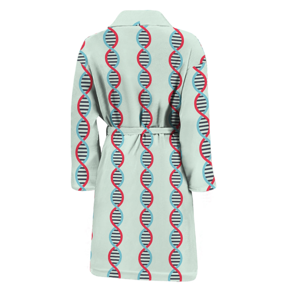 Red And Blue DNA Pattern Print Men's Bathrobe